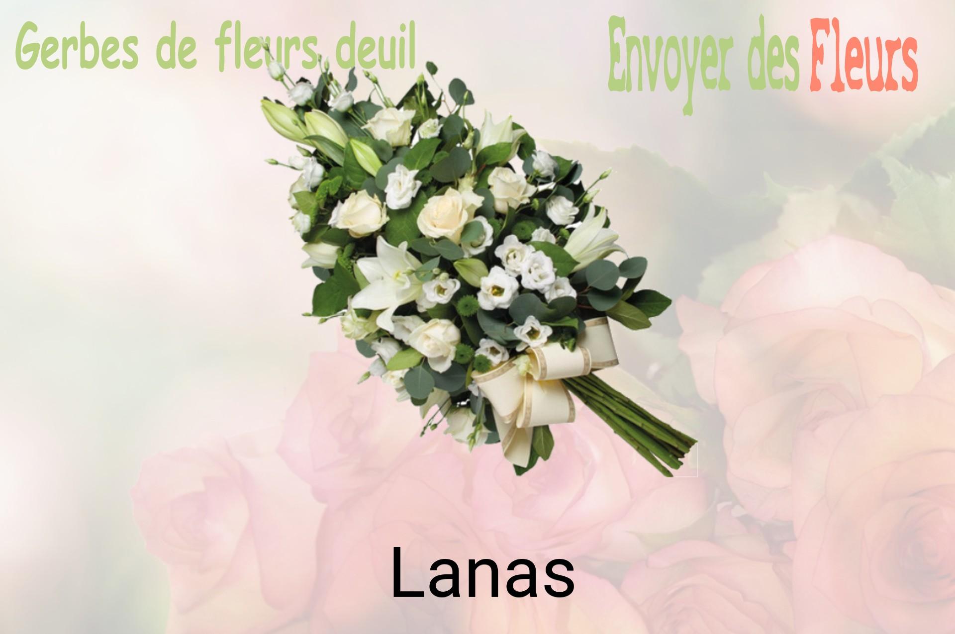 Gerbe de fleurs de deuil livrée à Lanas
